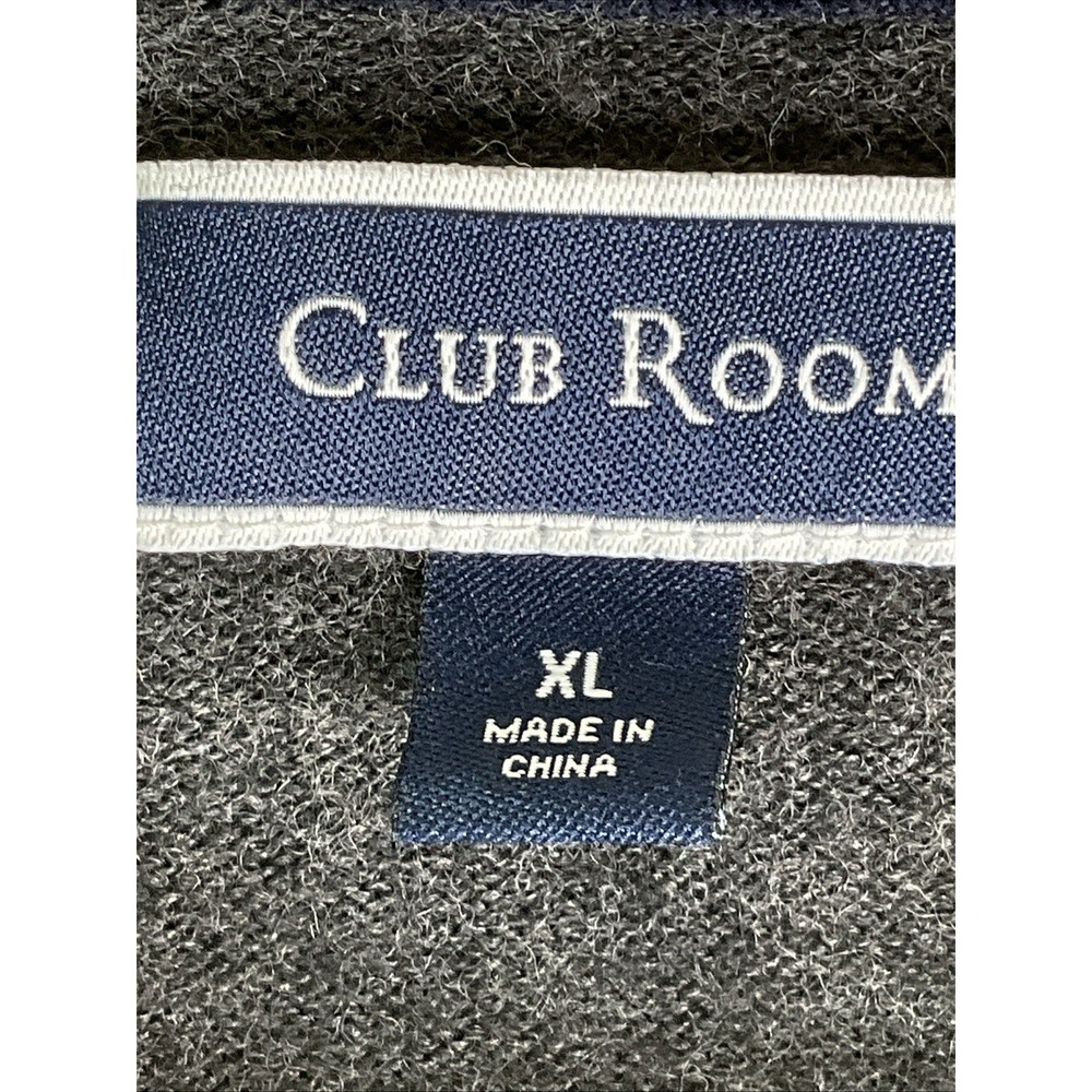 Club Room Mens Merino Wool Pullover Grey V-Neck Sweater Preppy‎ Quiet Luxury XL - Picture 3 of 6